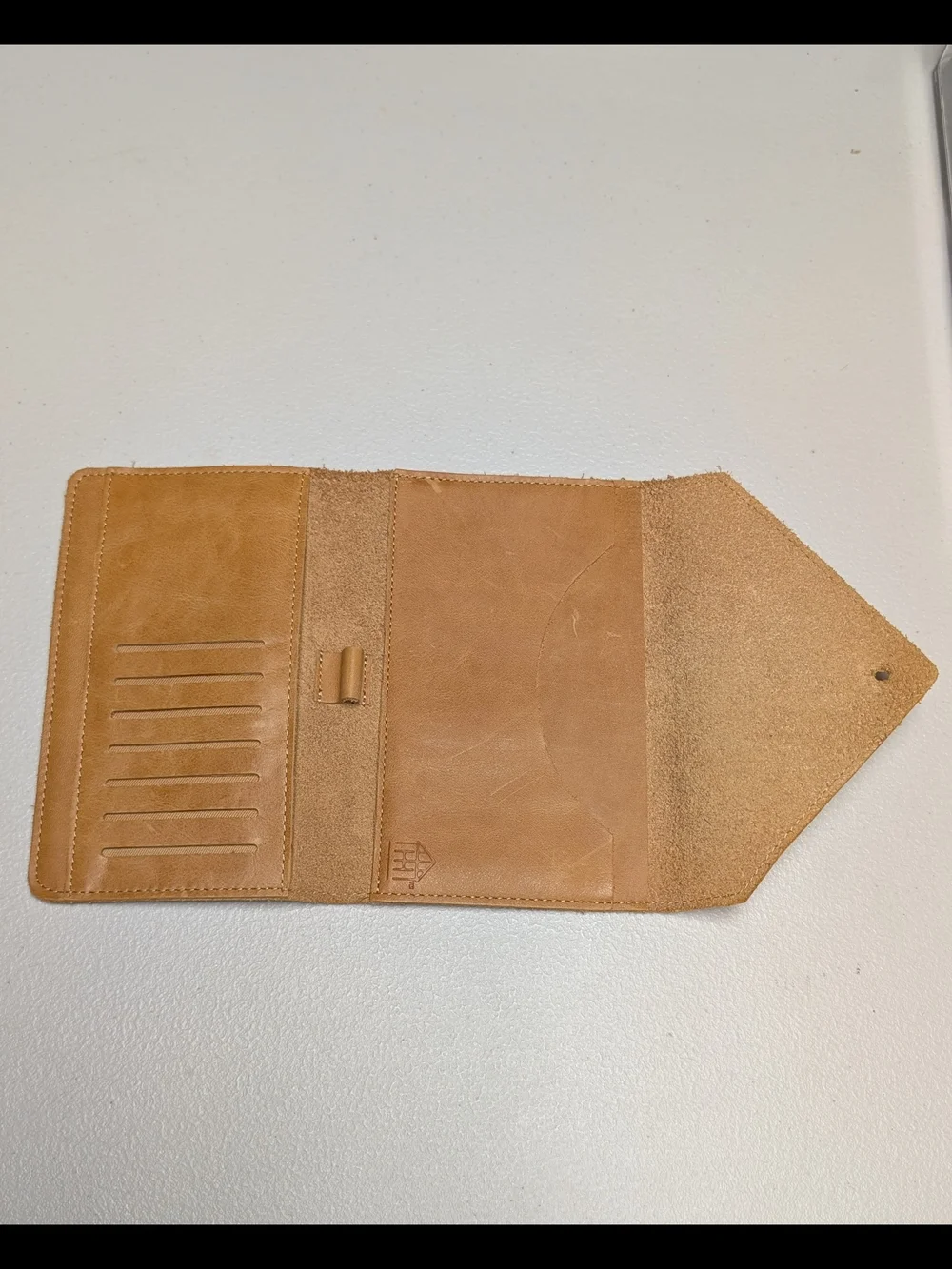 Handmade Tan Leather Passport & Travel Document Holder